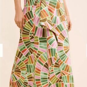 Vibrant Geometric Patterned Maxi Skirt